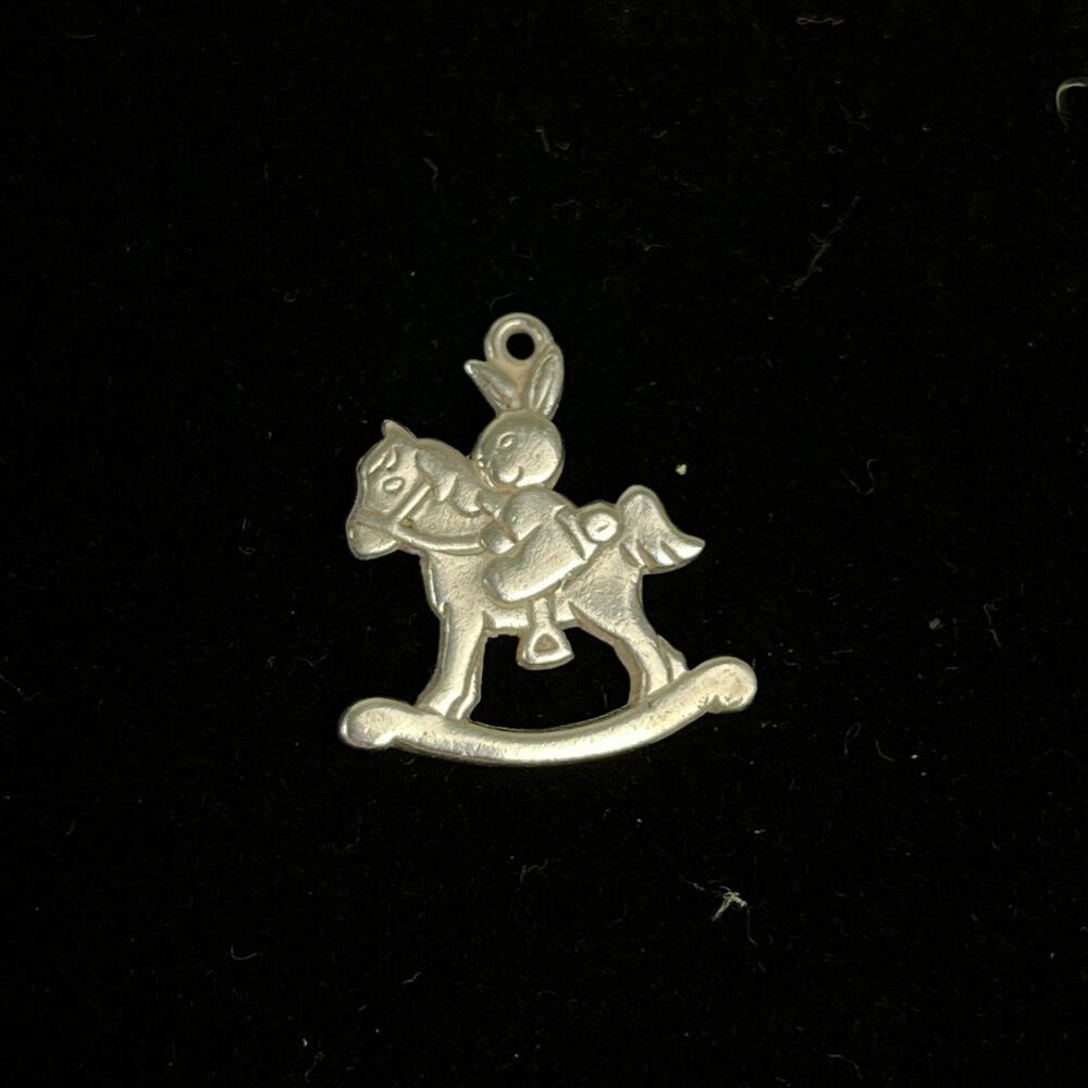 Retired James Avery Sterling Silver Rocking Horse Bunny Pendant Rare
